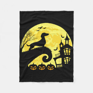 Halloween Dachshund Weenie Wiener Moonshine Sausag Fleece Blanket