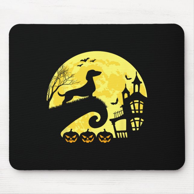 Halloween Dachshund Weenie Wiener Moonshine Sausag Mouse Mat (Front)