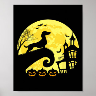 Halloween Dachshund Weenie Wiener Moonshine Sausag Poster