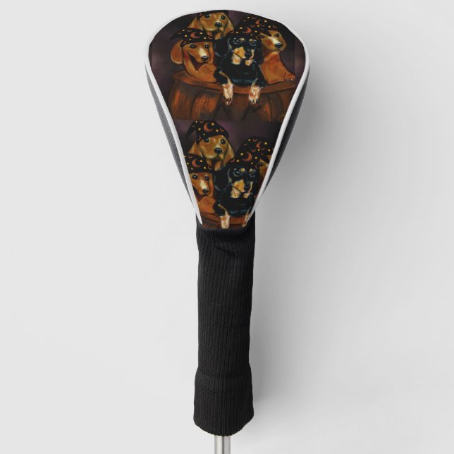 Halloween Dachshunds Golf Head Cover (Front)