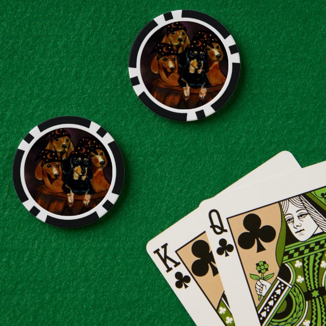 Halloween Dachshunds Poker Chips (Poker Table (Double))