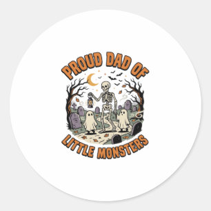 Halloween Dad Little Monsters Night Classic Round Sticker