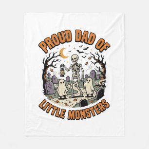 Halloween Dad Little Monsters Night Fleece Blanket