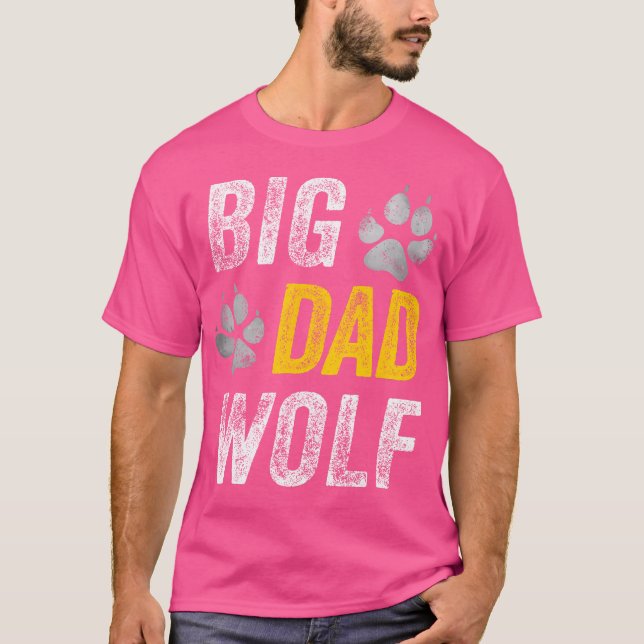 Halloween Dad Men Funny Lazy Big Dad Wolf T-Shirt (Front)