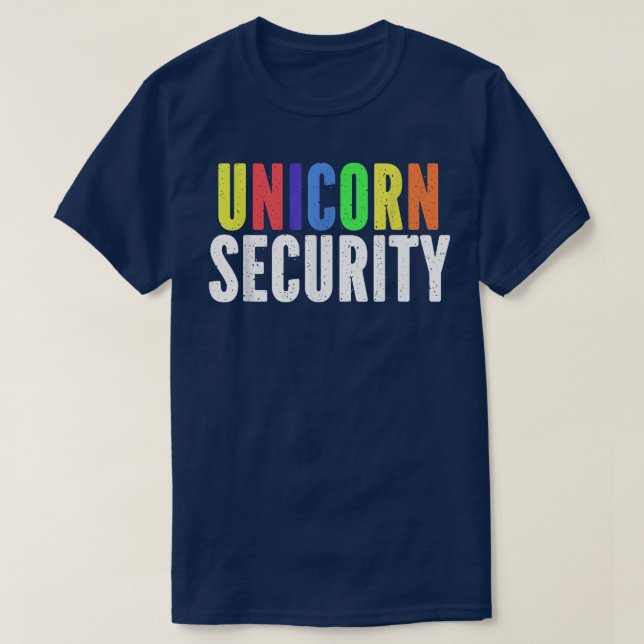 Halloween Dad Mom Adult Costume Unicorn Security  T-Shirt (Design Front)