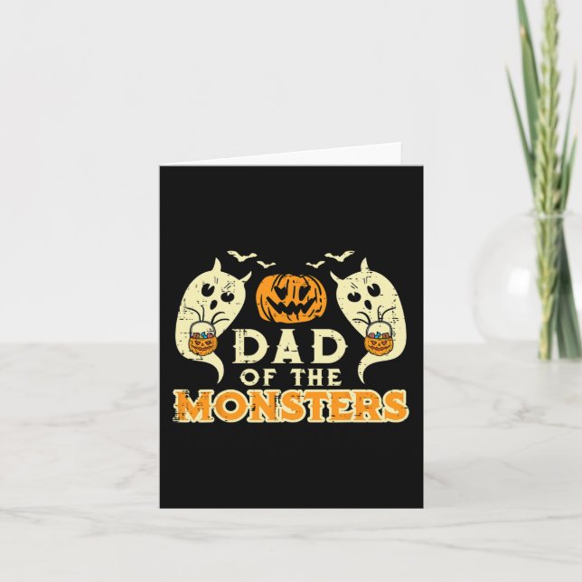 Halloween Dad Of Monsters Funny Family Costume Pap Card (Front)