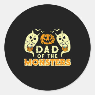 Halloween Dad Of Monsters Funny Family Costume Pap Classic Round Sticker