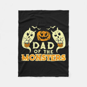 Halloween Dad Of Monsters Funny Family Costume Pap Fleece Blanket