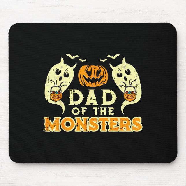 Halloween Dad Of Monsters Funny Family Costume Pap Mouse Mat (Front)