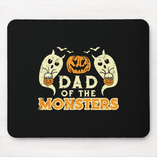 Halloween Dad Of Monsters Funny Family Costume Pap Mouse Mat (Front)