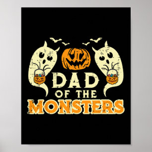 Halloween Dad Of Monsters Funny Family Costume Pap Poster