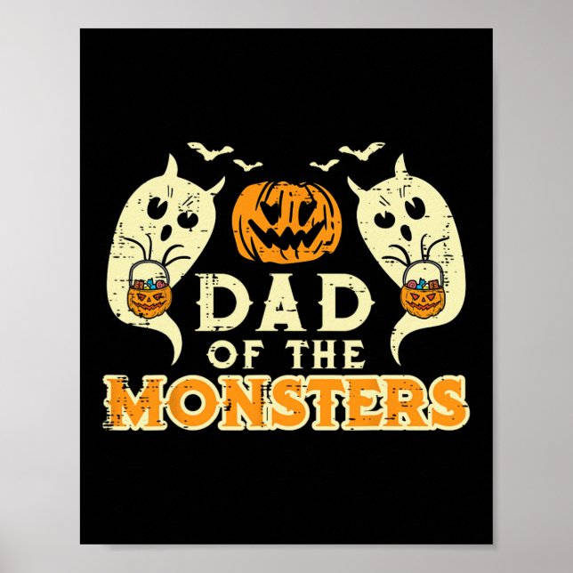 Halloween Dad Of Monsters Funny Family Costume Pap Poster (Front)