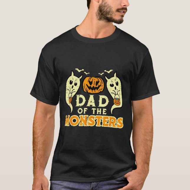 Halloween Dad Of Monsters Funny Family Costume Pap T-Shirt (Front)