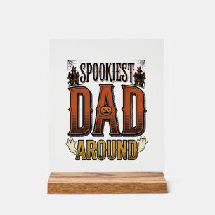 Halloween Dad Shirt Spooky Father Vintage Engravin Acrylic Sign