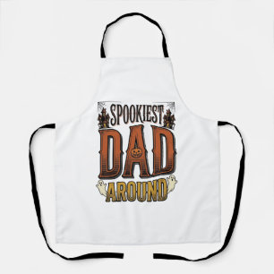 Halloween Dad Shirt Spooky Father Vintage Engravin Apron