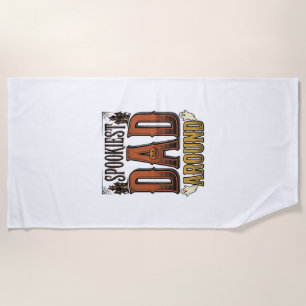 Halloween Dad Shirt Spooky Father Vintage Engravin Beach Towel