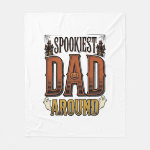 Halloween Dad Shirt Spooky Father Vintage Engravin Fleece Blanket