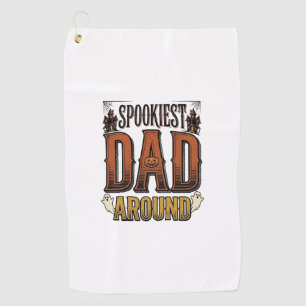 Halloween Dad Shirt Spooky Father Vintage Engravin Golf Towel