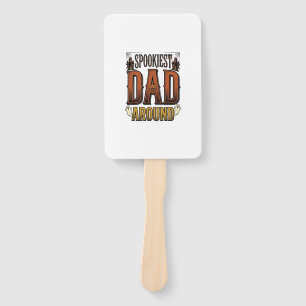 Halloween Dad Shirt Spooky Father Vintage Engravin Hand Fan