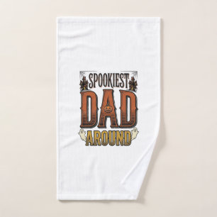 Halloween Dad Shirt Spooky Father Vintage Engravin Hand Towel