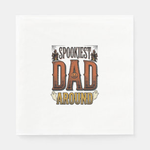Halloween Dad Shirt Spooky Father Vintage Engravin Napkin