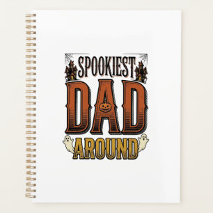 Halloween Dad Shirt Spooky Father Vintage Engravin Planner