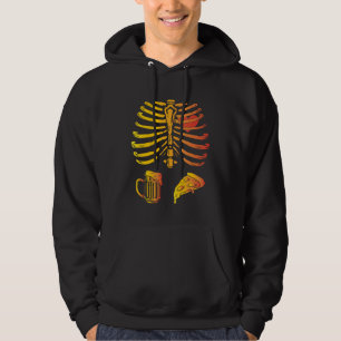 Halloween Dad Skeleton Pizza Beer Pregnancy Coupl Hoodie