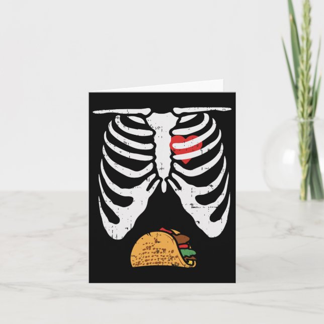Halloween Dad Skeleton Taco Belly Fun Pregnancy Co Card (Front)