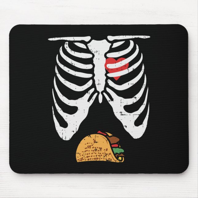Halloween Dad Skeleton Taco Belly Fun Pregnancy Co Mouse Mat (Front)