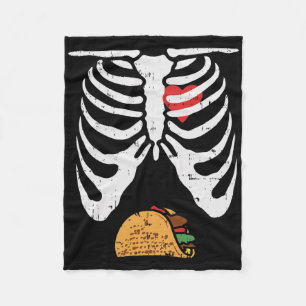 Halloween Dad Skeleton Taco Belly Funny Pregnancy Fleece Blanket