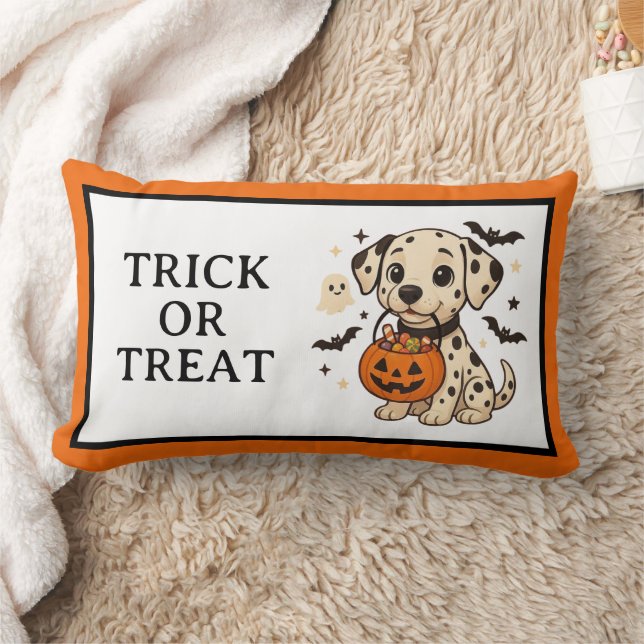 Halloween Dalmatian Dog Trick or Treat Lumbar Cushion (Blanket)