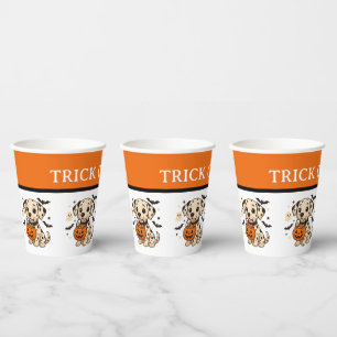 Halloween Dalmatian Dog Trick or Treat Paper Cups