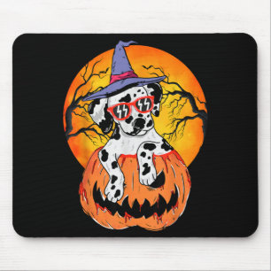 Halloween Dalmatian Witch Pumpkin Dog Lover Gift Mouse Mat