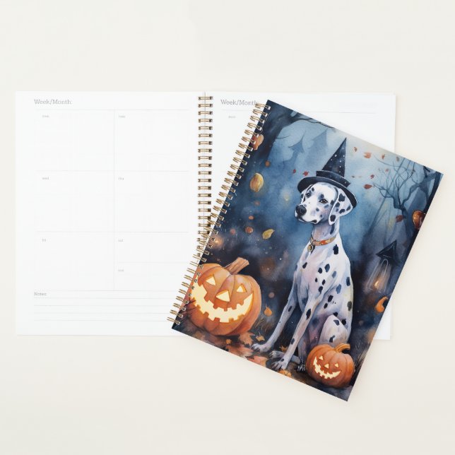 Halloween Dalmation With Pumpkins Scary Planner (Display)