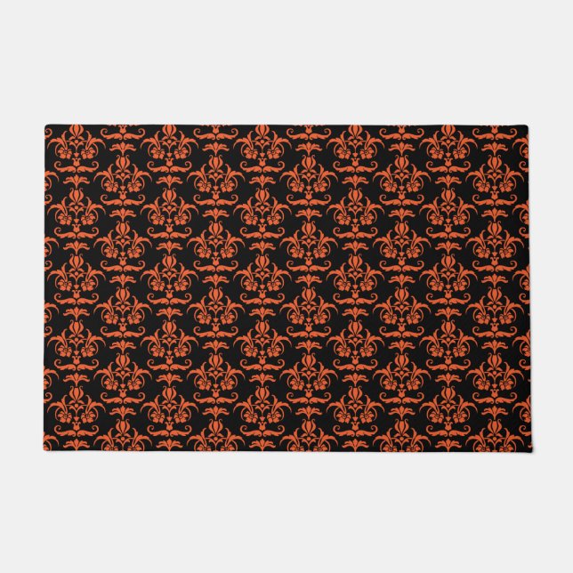 Halloween Damask No. 1 Doormat (Front)