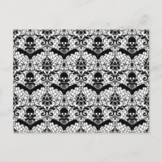 Halloween Damask Postcard (Front)