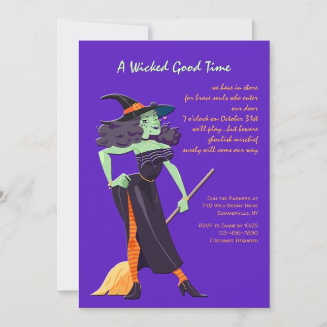 Halloween Dame Invitation (Front)