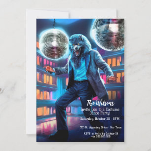 Halloween Dance Party, Disco Wolfman Invitation