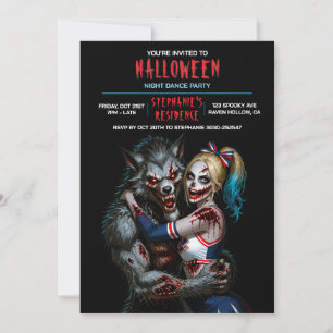 Halloween Dance Party Horror Werewolf Zombie  Invitation