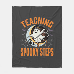 Halloween Dance Teacher Spooky Steps Fleece Blanket