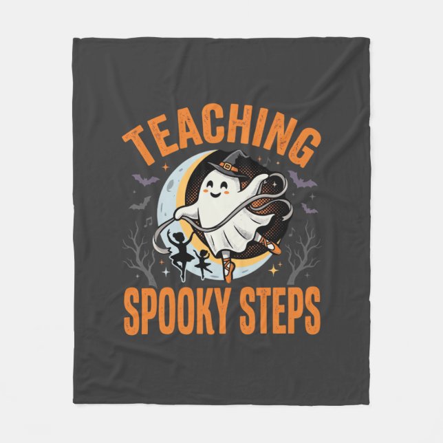 Halloween Dance Teacher Spooky Steps Fleece Blanket (Front)