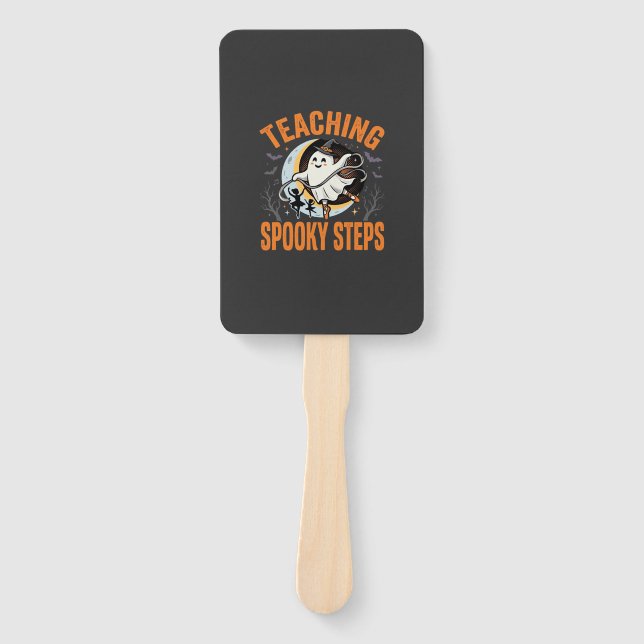 Halloween Dance Teacher Spooky Steps Hand Fan (Front)