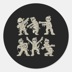 Halloween Dancing Mummy Dance Challenge Boys Girls Classic Round Sticker