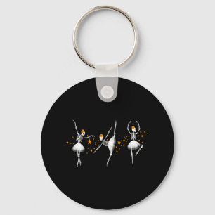 Halloween Dancing Skeleton Ballerina Ballet Women  Key Ring