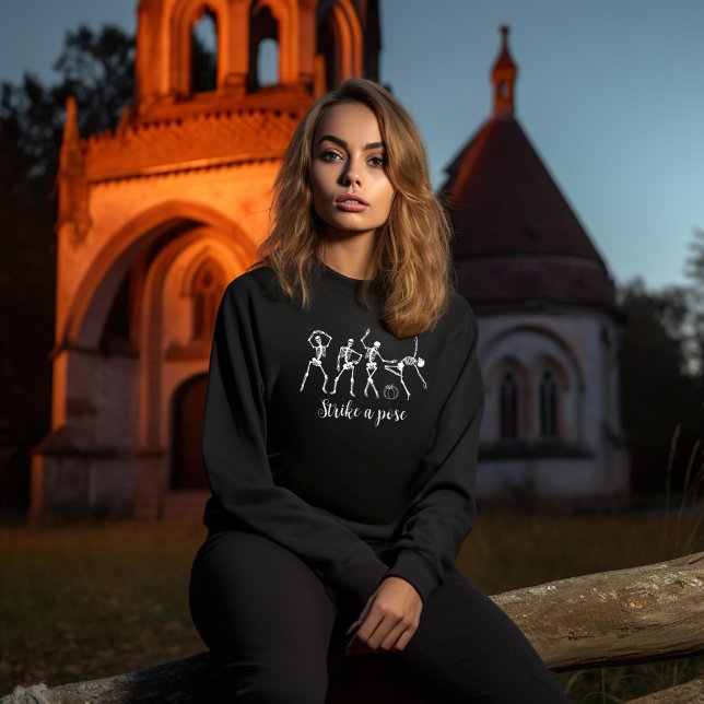 Halloween Dancing Skeleton Customise Funny Text Sweatshirt (Creator Uploaded)