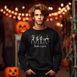 Halloween Dancing Skeleton Strike A Pose Funny Sweatshirt