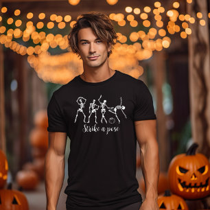 Halloween Dancing Skeleton Strike A Pose Funny T-Shirt