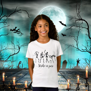 Halloween Dancing Skeleton Strike A Pose Funny T-Shirt