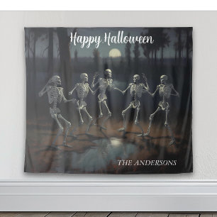 Halloween Dancing Skeletons Backdrop Tapestry