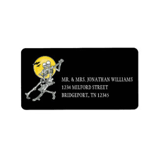 Halloween Dancing Skeletons Label